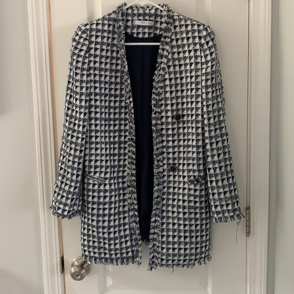 Mango Tweed Blazer, Size XS classic elegant fashion gold Buttons casual - Picture 2 of 9